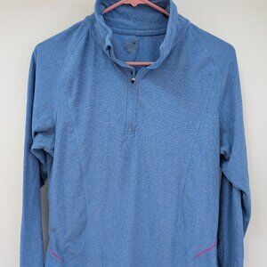 Champion Women's Heathered Blue Lightweight 1/4 Zip Pullover - Size Large